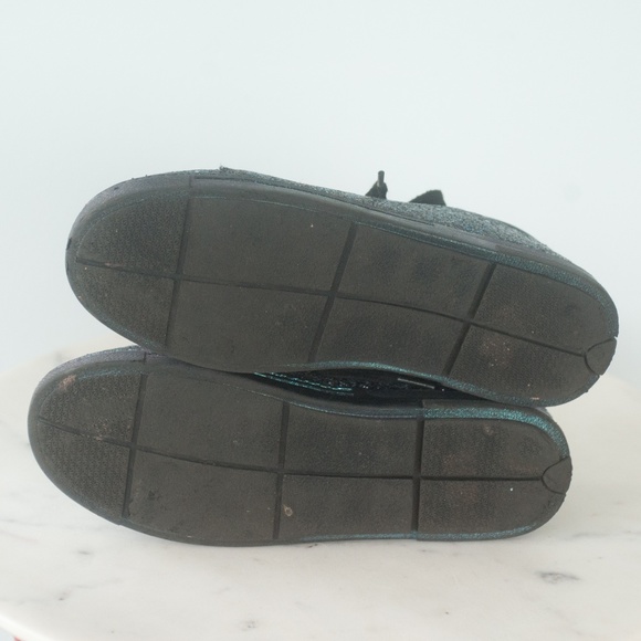 Stuart Weitzman Girls Black Glitter Heather Low Sneakers - Picture 7 of 11